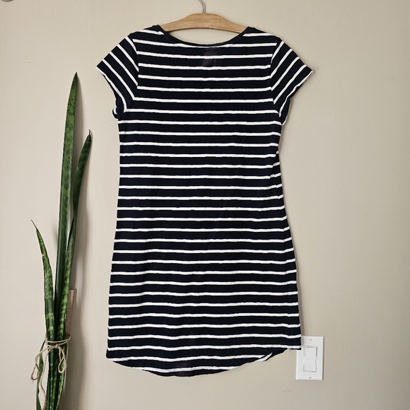 GAP | Navy Blue & White Nautical Striped Long Tee Shirt Dress - Picture 8 of 9